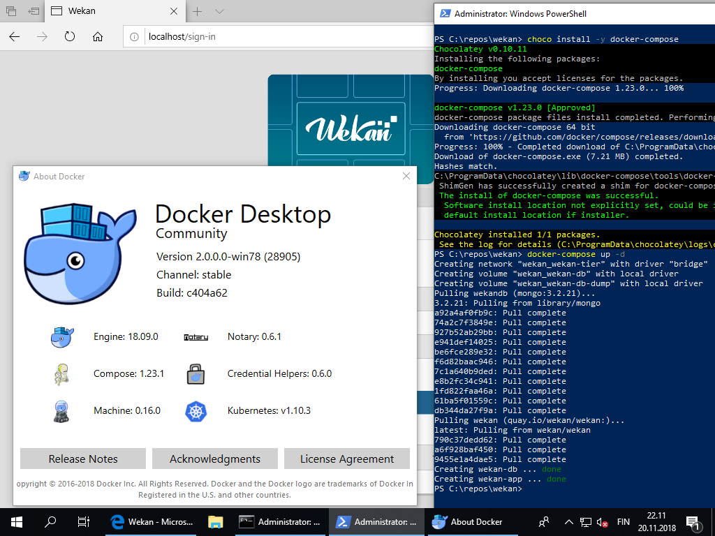 Complete b. Docker Windows. Docker Windows 10. Docker Windows 7. Wekan установка.