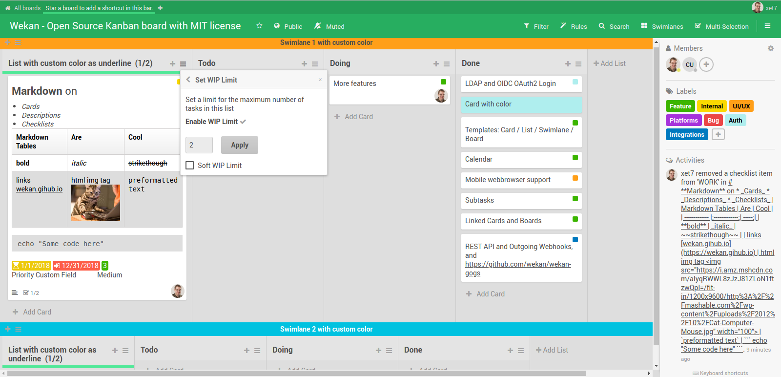 Wekan Open Source Kanban